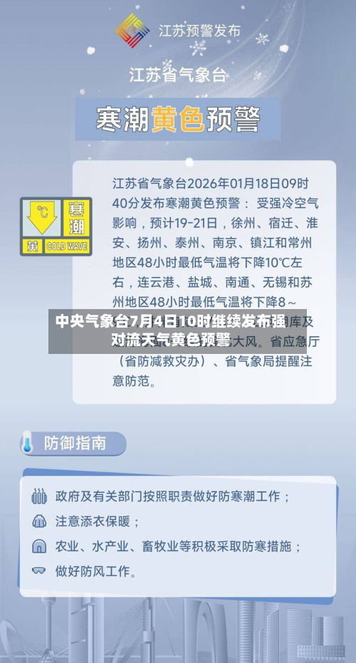 中央气象台7月4日10时继续发布强对流天气黄色预警-第2张图片
