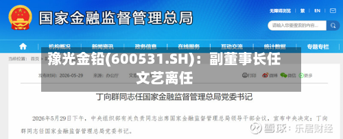 豫光金铅(600531.SH)：副董事长任文艺离任